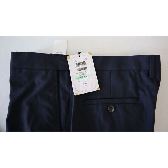 J.M. Haggar HY00182 Men 34x30 Navy Premium Stretch Solid Suit Separate Pants - Picture 5 of 12